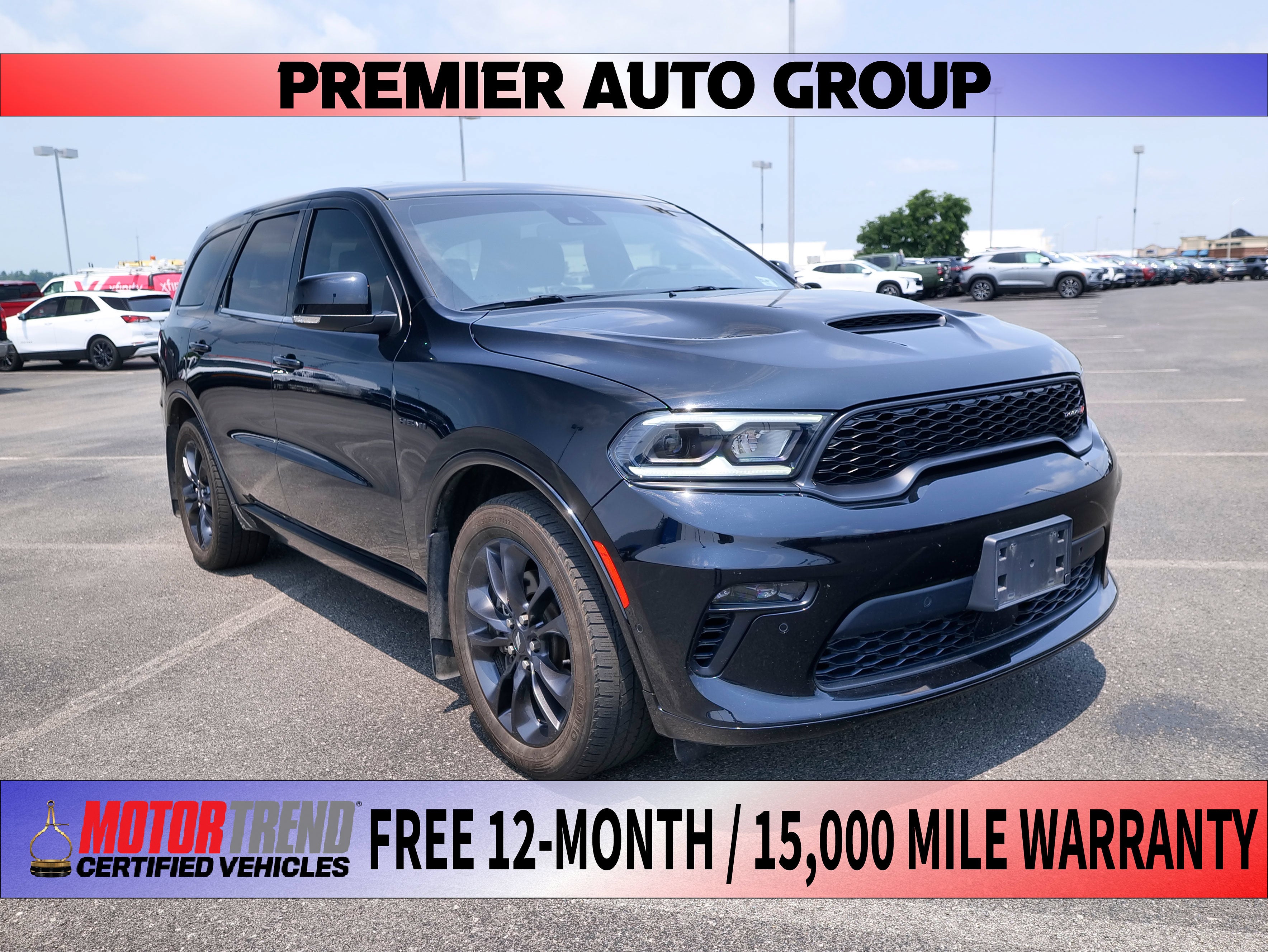 2022 Dodge Durango R/T Plus in Db Black Clearcoat — front three-quarter view