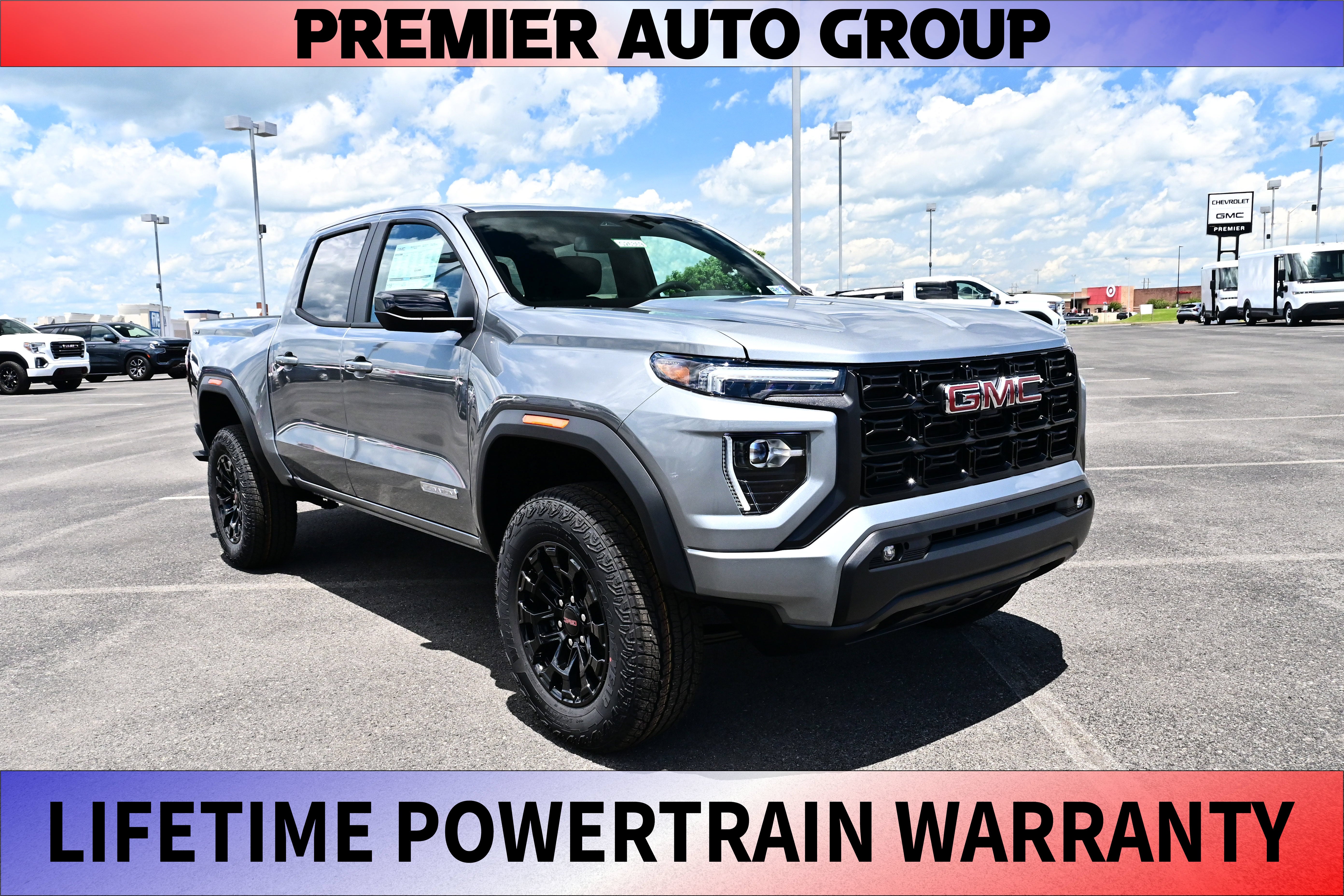 2026 GMC Canyon Elevation in Sterling Metallic — front three-quarter view