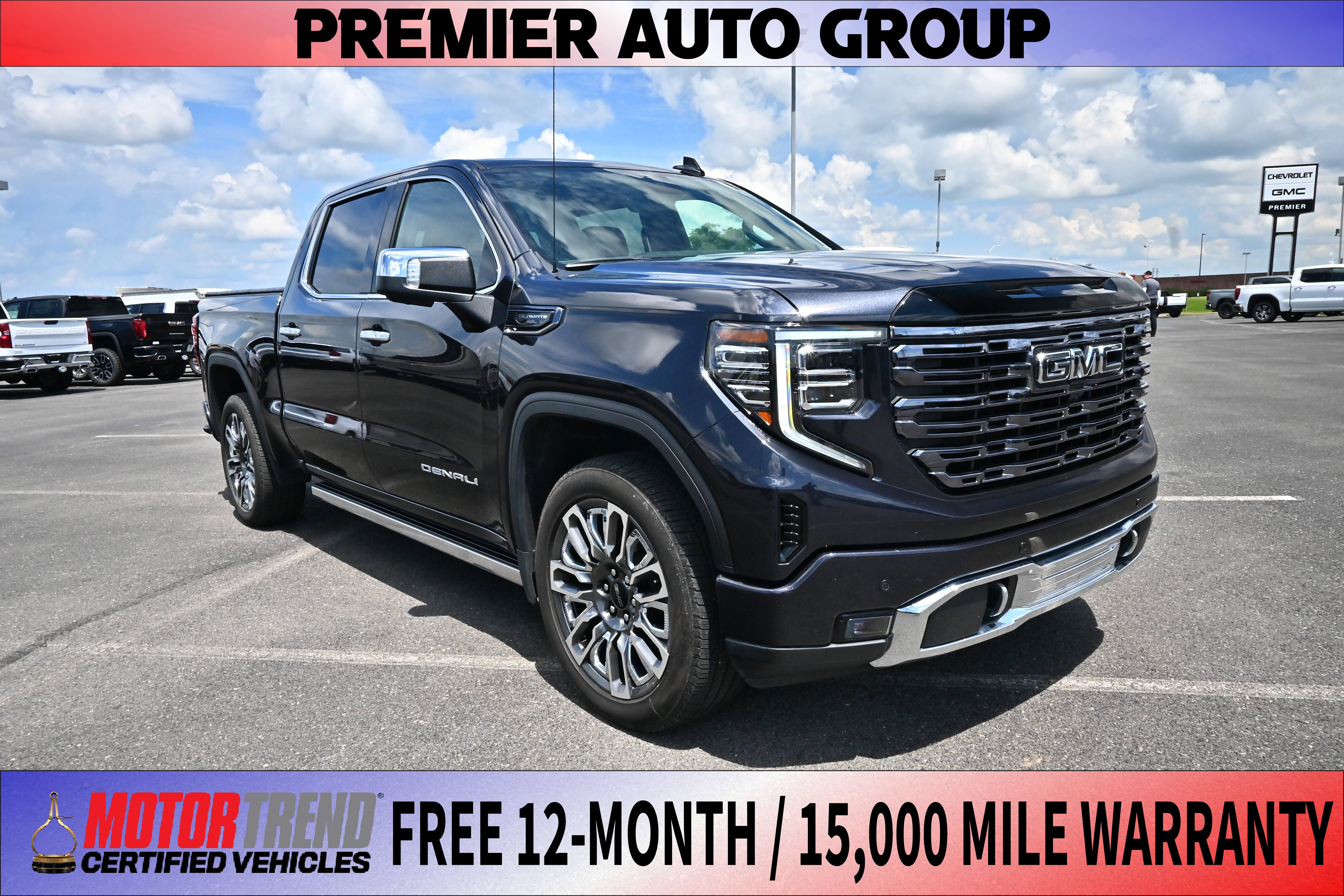 2026 GMC Sierra 1500 Denali Ultimate in Rush Met-1 — front three-quarter view