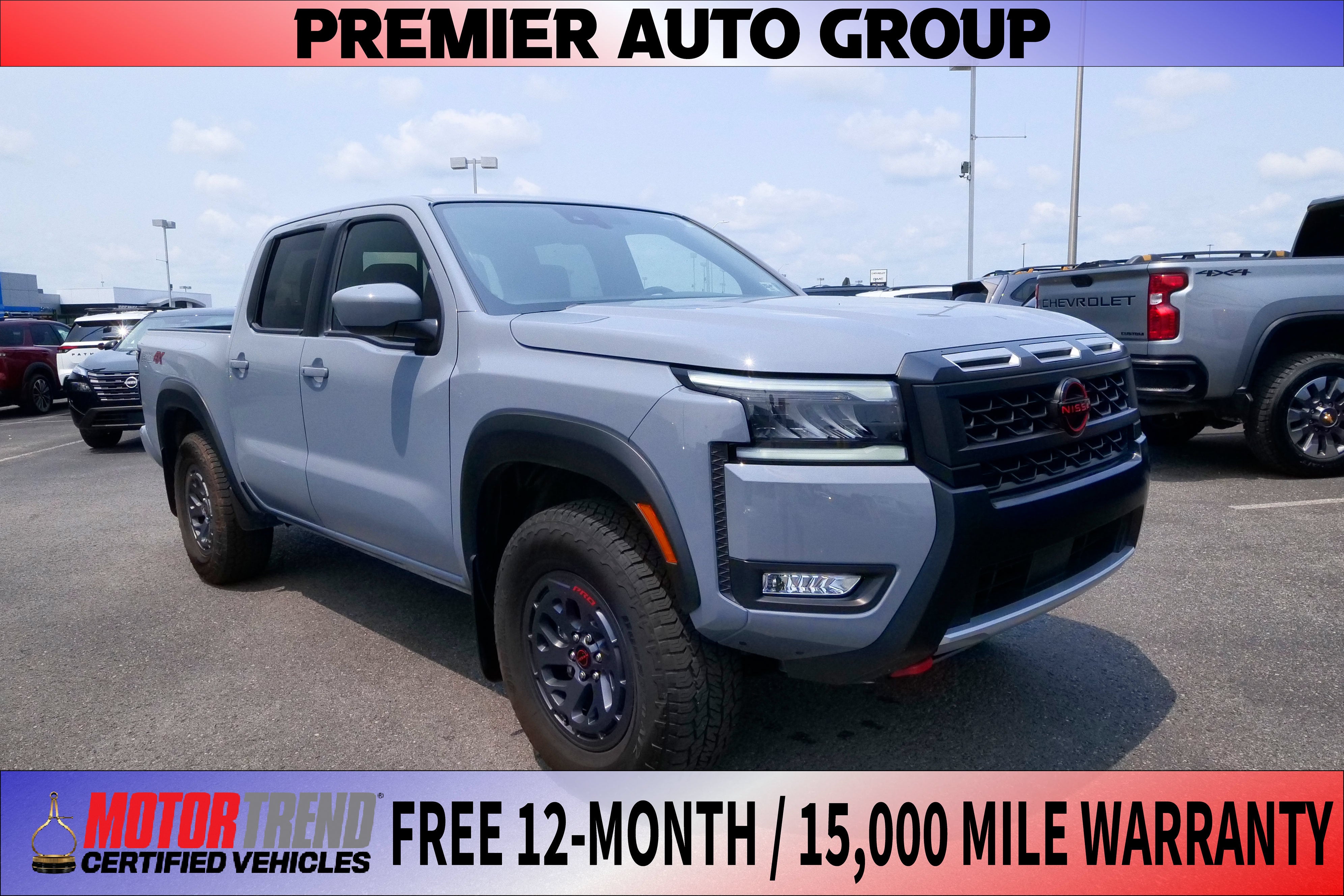 2026 Nissan Frontier PRO-4X in Kby/Gray — front three-quarter view