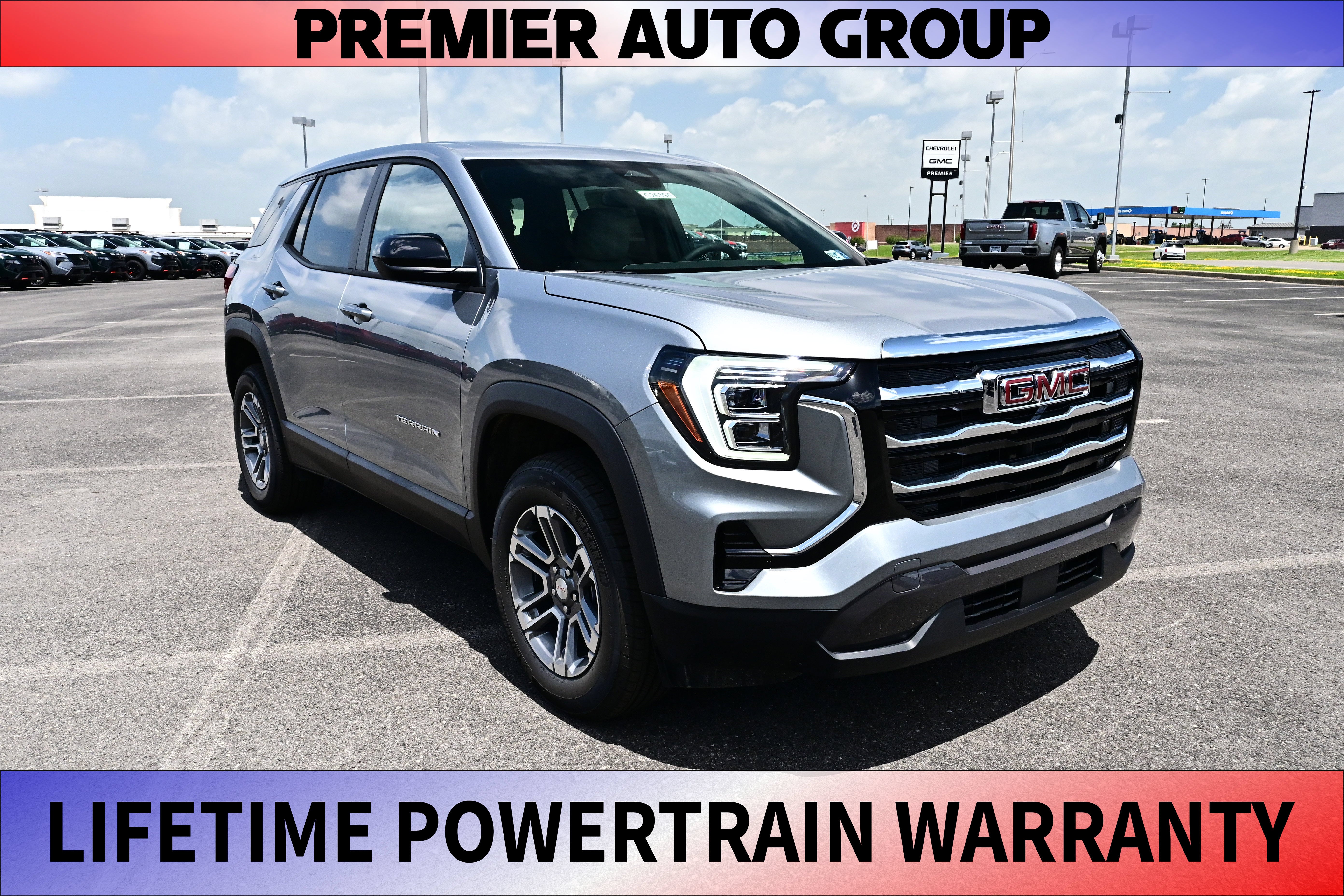 2026 GMC Terrain Elevation in Sterling Metallic — front three-quarter view