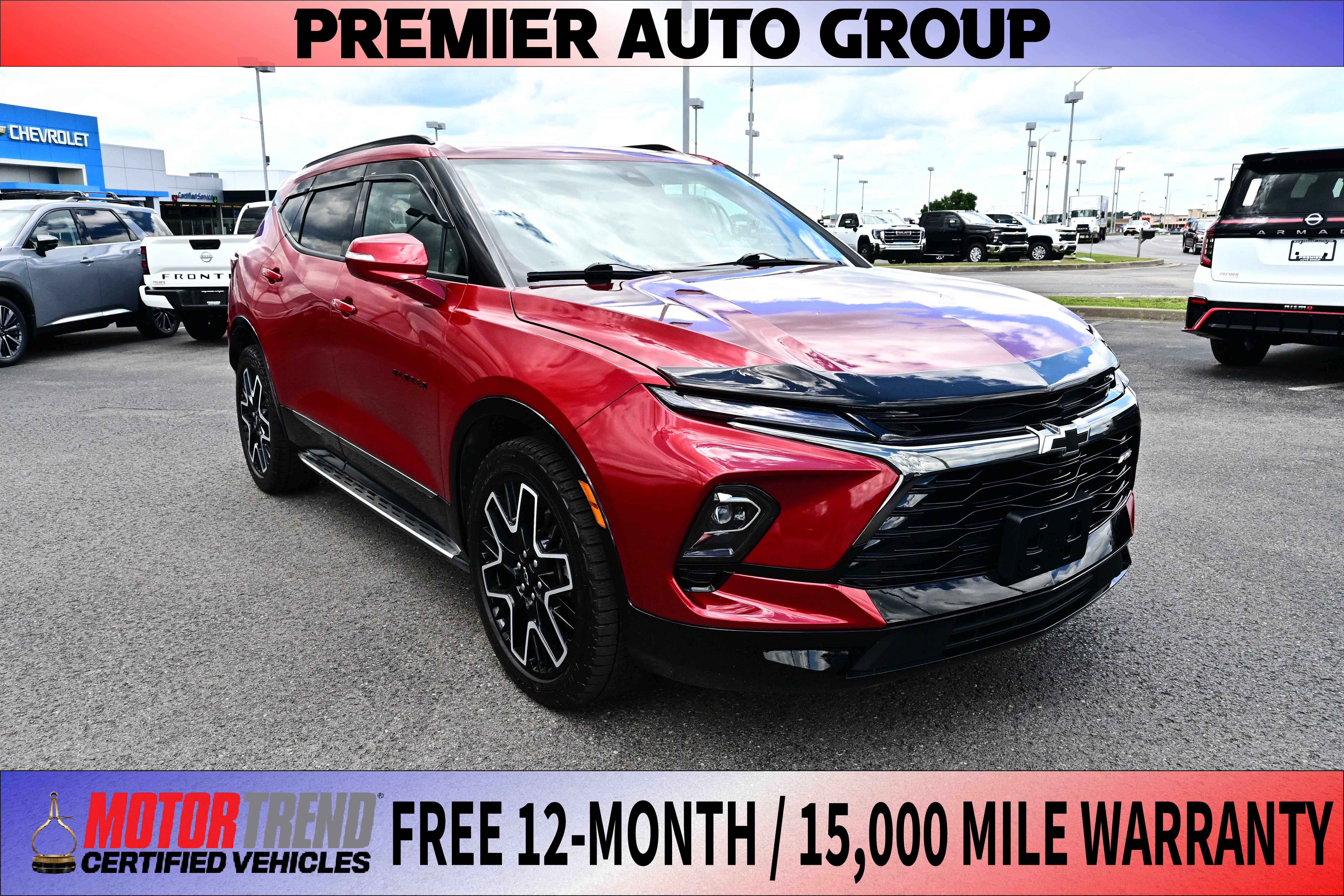 2023 Chevrolet Blazer RS in Radiant Red Tintcoat — front three-quarter view